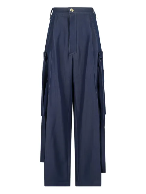 DARKPARK belt-detail cargo straight trousers Blue WTR77FAC98