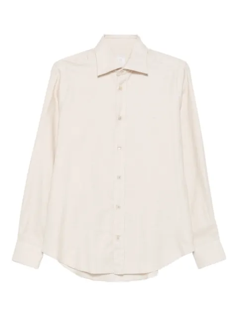 Eleventy long-sleeve button-up shirt Neutrals L75CAMK08TES0L207