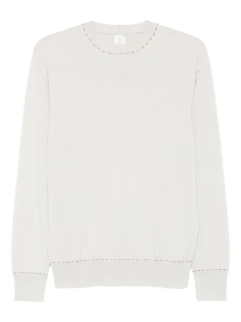 Eleventy crew-neck stitch-detail sweater Neutrals L76MAGL77MAG0L030