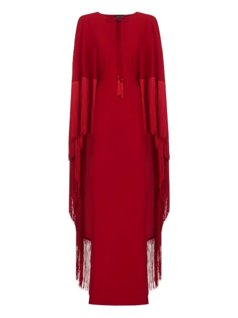 Taller Marmo 1974 fringe cape dress Red TMPS2577360