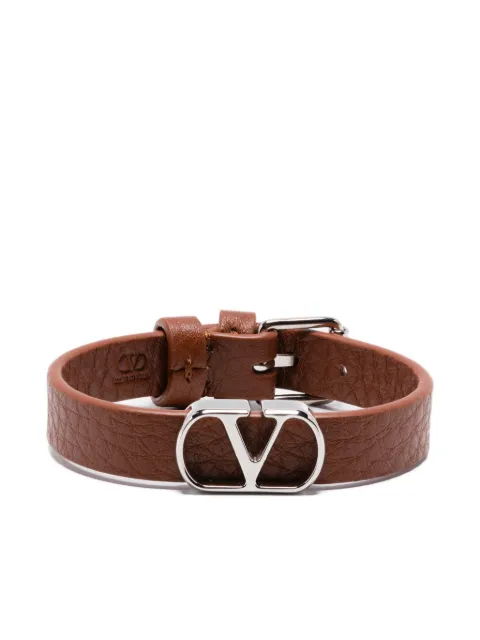 Valentino Garavani VLogo leather bracelet Brown YJ0X63AVU