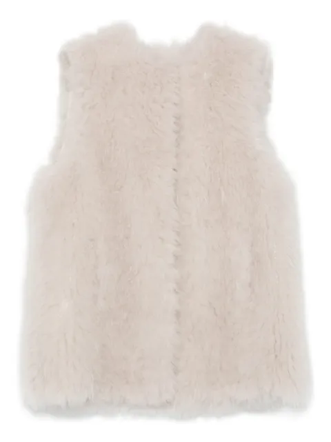 Liska goat-fur sleeveless gilet Grey HSWX5148