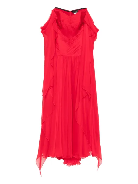 M.Marquise Monica pleated ruffled dress Red MONICARED