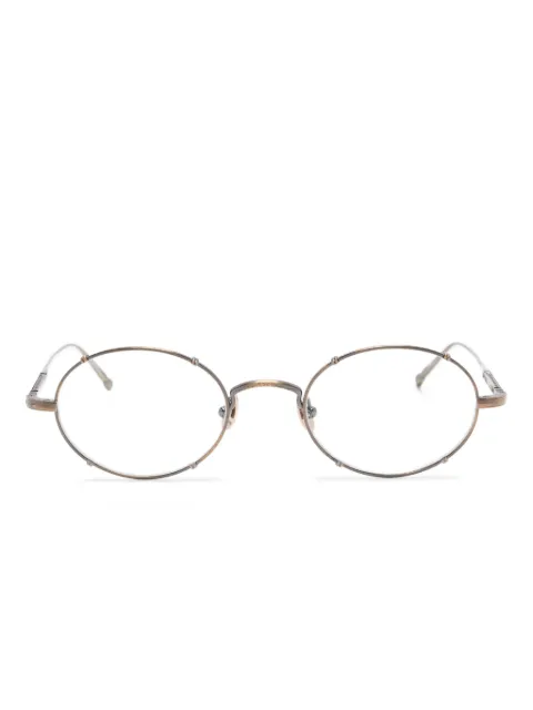 Matsuda M3150 oval-frame metal glasses Brown M3150