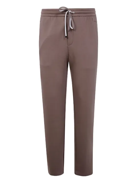 Emporio Armani logo-patch drawstring track pants Brown 8N1PD81JHSZ097