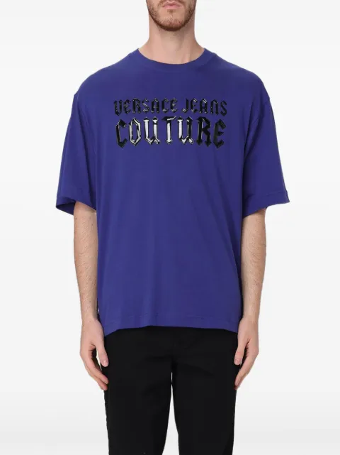 Versace Jeans Couture logo T-shirt Blue 77GAHL02CJ01L238