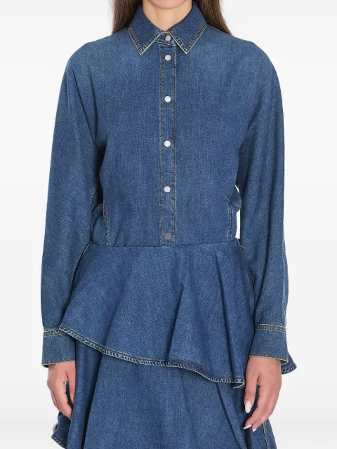 Alaïa ruffled denim shirt Blue AA9C0988D004B