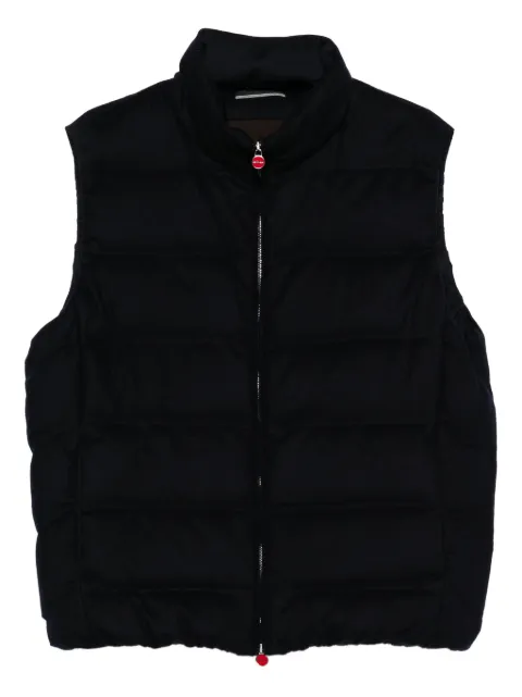 Kiton quilted zip-fastening vest Blue UW2226V0436H0200C
