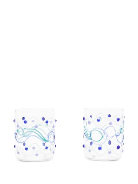 PUCCI set 2 glass tumblers Neutrals 5HAF055H219
