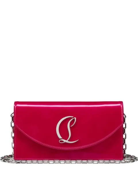 Christian Louboutin patent-leather chain clutch Pink 3255027H891
