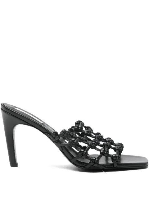 TOTEME 85mm knotted-leather sandals Black 253WAS0245LE0146001