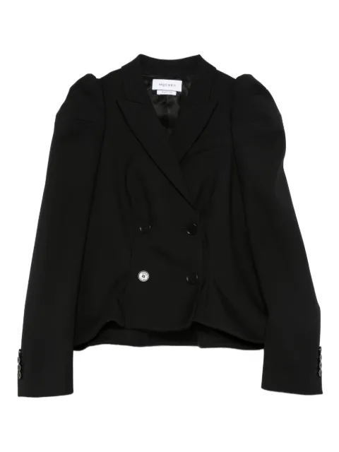Alexander McQueen puff-sleeve double-breasted jacket Black 839655QJAFK