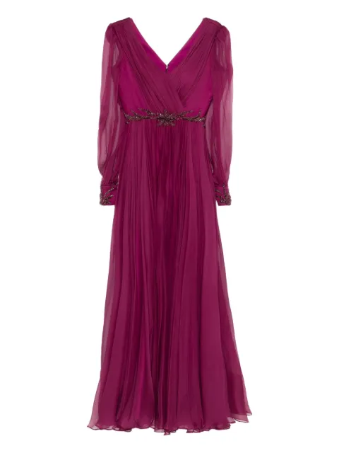 M.Marquise Michaela embellished pleated dress Pink MICHAELAMAGENTA