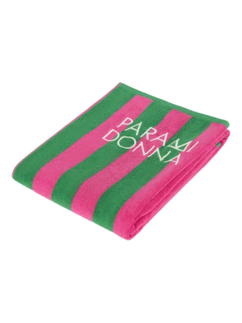 PARAMIDONNA striped beach towel (100cm x 170cm) Green SS25TWEGBIG