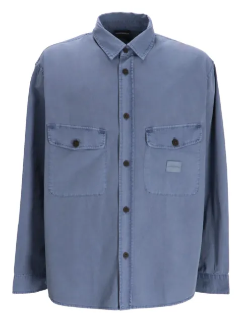 Emporio Armani double-pocket cotton shirt jacket Blue EM003304AF18515