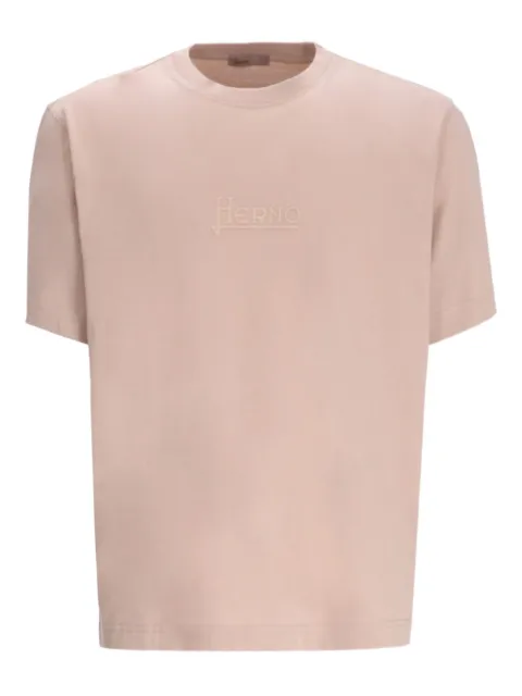 Herno embroidered cotton T-shirt Neutrals JG00045UR52108