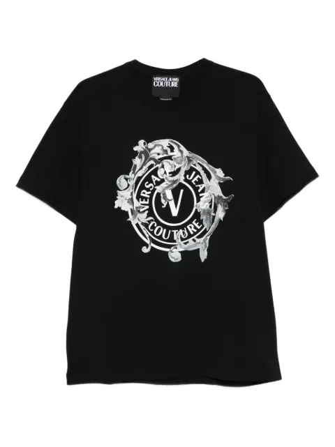 Versace Jeans Couture Porcelain Barocco-print cotton T-shirt Black 79GAHE01CJ00T