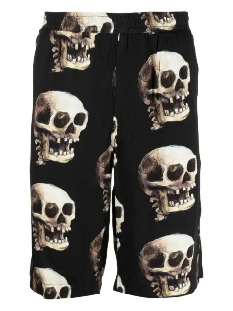 Endless Joy skull-print elasticated-waist shorts Black ENDPALM84DC