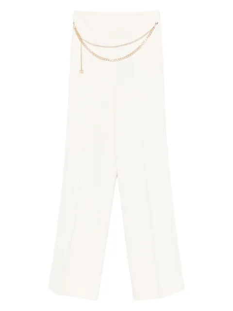 TWINSET chain-embellished trousers Neutrals 252TP2281