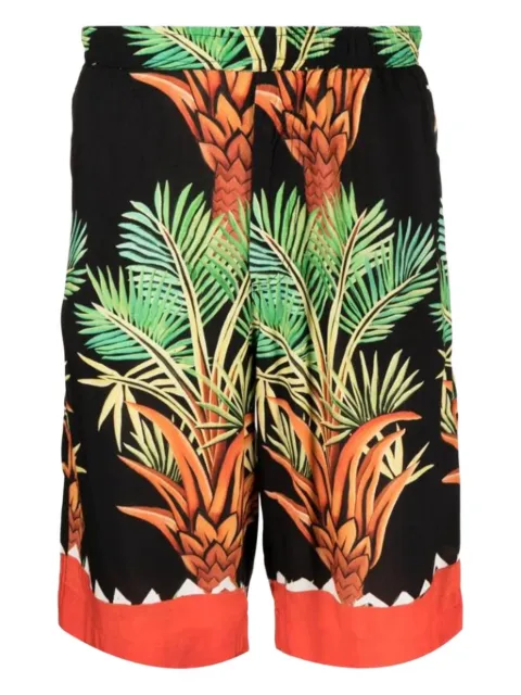 Endless Joy palm-tree print shorts Black ENDPALM34DCV