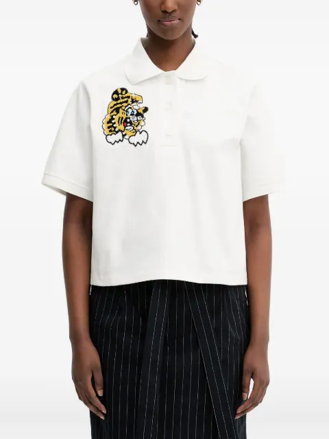 Kenzo x Verdy tiger-embroidered polo top White FF52TS1704SB