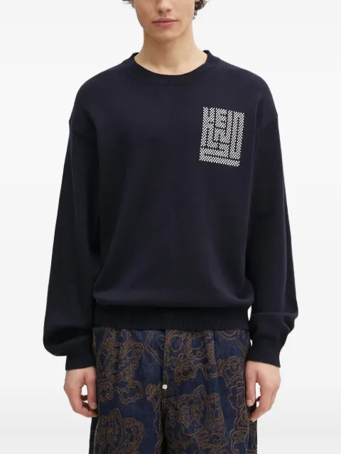 Kenzo Kamon intarsia-logo sweater Blue FF55PU7283BA