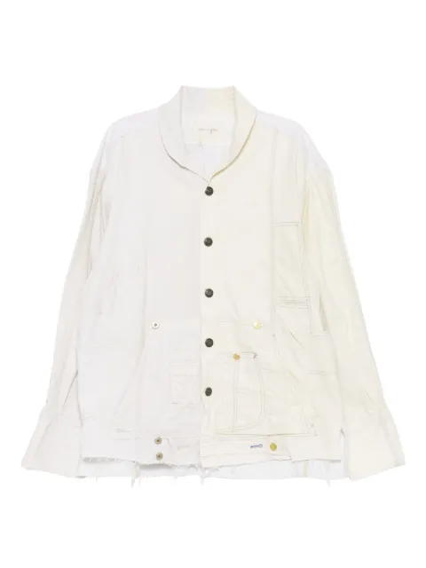 Greg Lauren distressed cotton shirt jacket White DM565