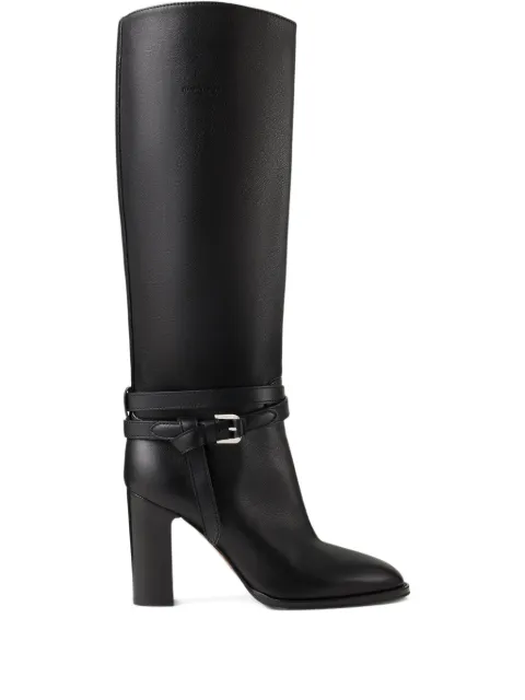 Ralph Lauren Collection 90mm buckle-strap calfskin boots Black 800P02659002