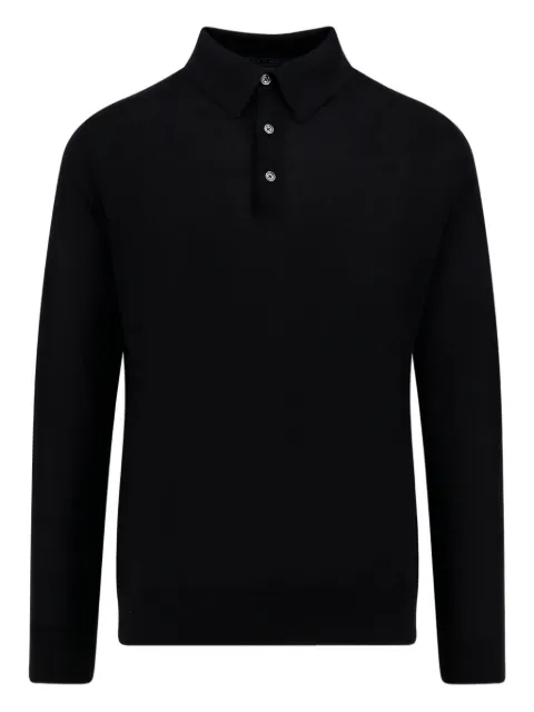 Kiton long-sleeve polo shirt Black UMK0864K5006