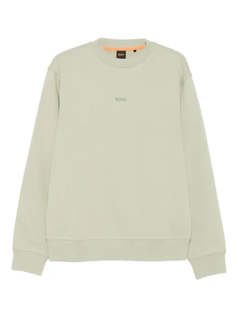 BOSS logo-print crew-neck sweatshirt Green 50514541