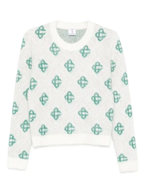 Casablanca patterned crew-neck sweater Neutrals WPF25KW102201