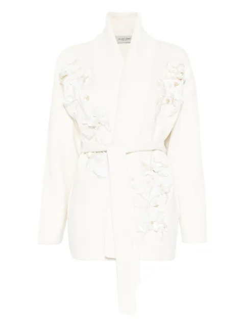 Golden Goose floral-embellished belted cardigan Neutrals GWP01409P002173