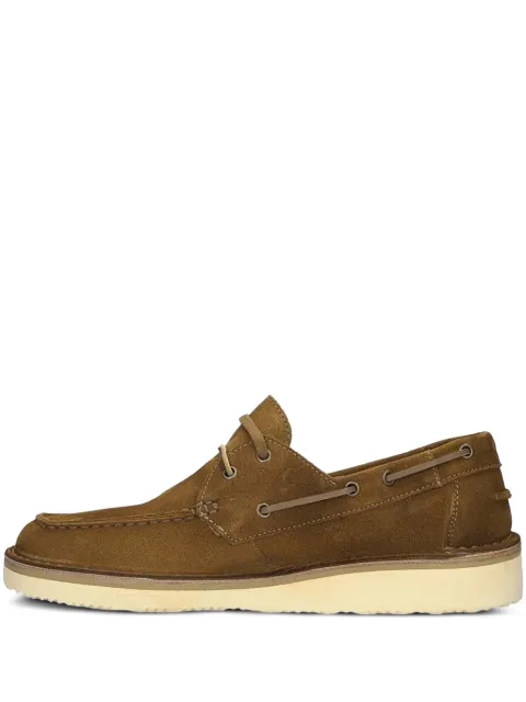 Astorflex suede-leather lace-up boat loafers Brown BOATFLEX724