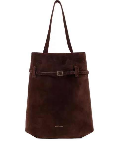 Manu Atelier Tote du Jour suede buckle-fastening tote bag Brown 2024344