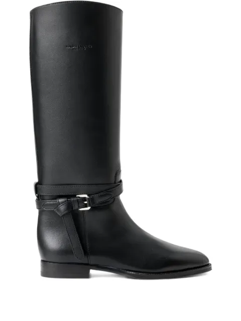 Ralph Lauren Collection 25mm Donnely buckle-strap calfskin boots Black 800969191002