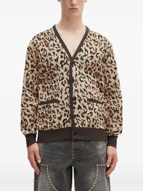 WACKO MARIA leopard-print buttoned cardigan Neutrals 25SSWMK