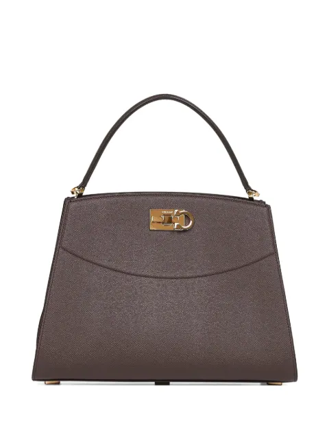 Ferragamo Gancio-clasp hammered calfskin tote bag 786097