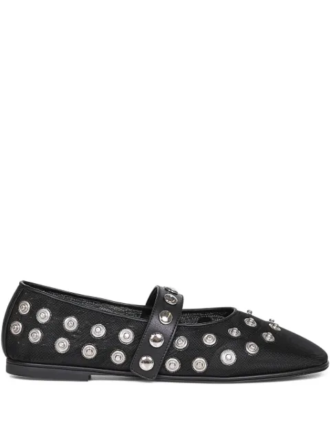 Stella McCartney popper-embellished round-toe flats Black 810568E00242