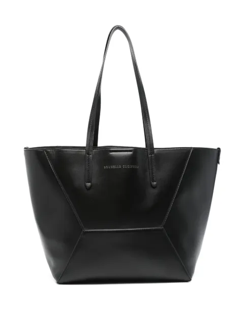 Brunello Cucinelli panelled leather tote bag Black MBTKD2573C101