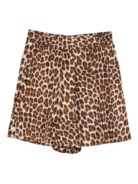 P.A.R.O.S.H. leopard-print elastic-waist short shorts Brown STAIND210173