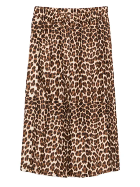 P.A.R.O.S.H. pleated leopard-print midi skirt Brown STAIND621168