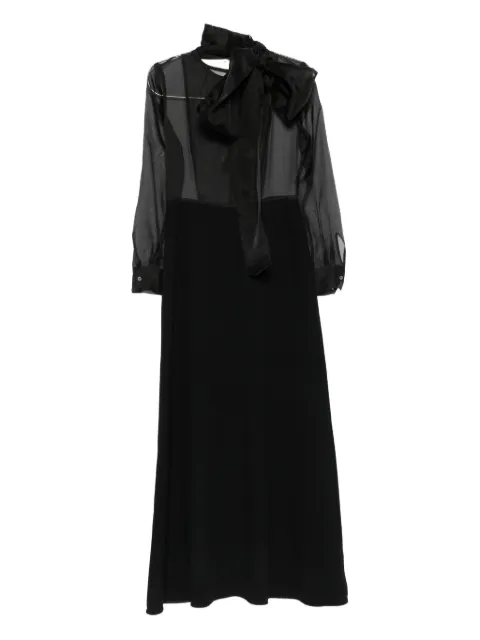 P.A.R.O.S.H. bow-detail silk dress Black SORGENTE25D726078