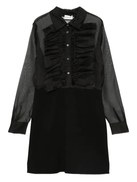 P.A.R.O.S.H. ruffled sheer-paneled dress Black SORGENTE25D731371