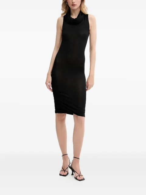 Rick Owens Lilies sleeveless draped midi dress Black LI01E4523CVI