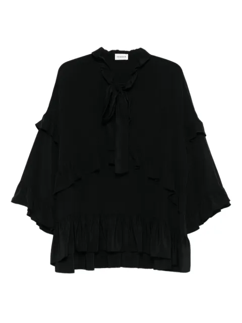 P.A.R.O.S.H. ruffled tie-neck top Black D313100SEWASH