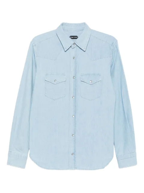 TOM FORD double-pocket denim shirt Blue HDS001FMC240
