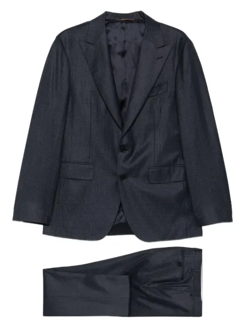 Canali checked single-breasted suit Blue 1528650BF02279