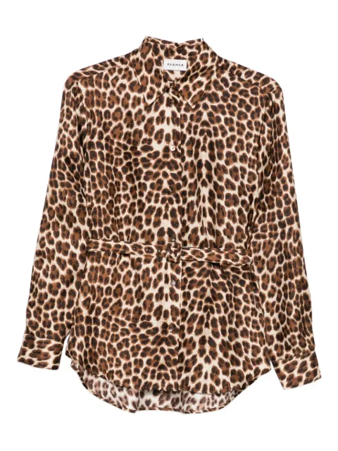 P.A.R.O.S.H. leopard-print belted shirt Brown STAIND381270