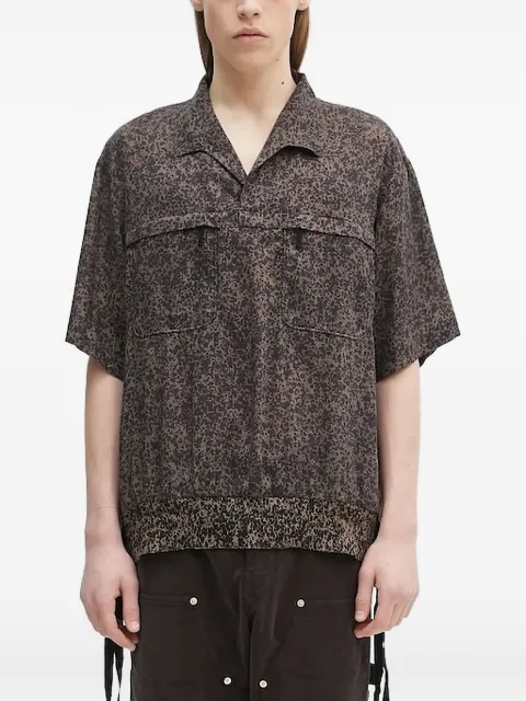 Undercover pocket speckled cotton shirt Brown UC1E4405
