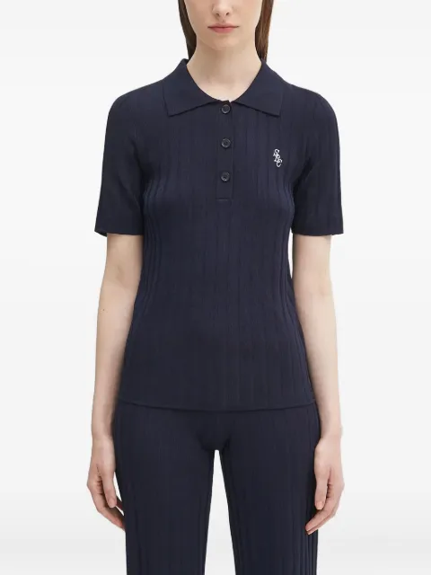 Sporty & Rich ribbed polo shirt Blue WS069620305BL106